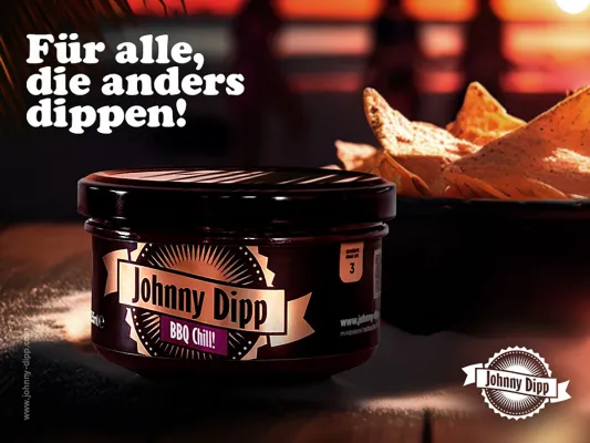 Johnny Dipp® – Die neue Gourmet BBQ-Sauce für alle, die anders dippen! Bild: Johnny Dipp® – Die neue Gourmet BBQ-Sauce für alle, die anders dippen!