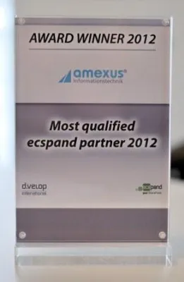 Bild: amexus Informationstechnik bei der ecspand Partnerworld ausgezeichnet