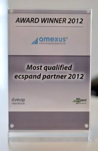 Bild: amexus Informationstechnik bei der ecspand Partnerworld ausgezeichnet