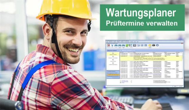 Bild: Wartungsplaner überwacht Maschinen und Anlagen . Software erinnert an die Prüftermine im Arbeitsschutz