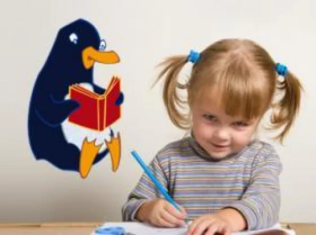 Bild: „JASPER der Pinguin“ als Wandaufkleber bei K&L Wall Art