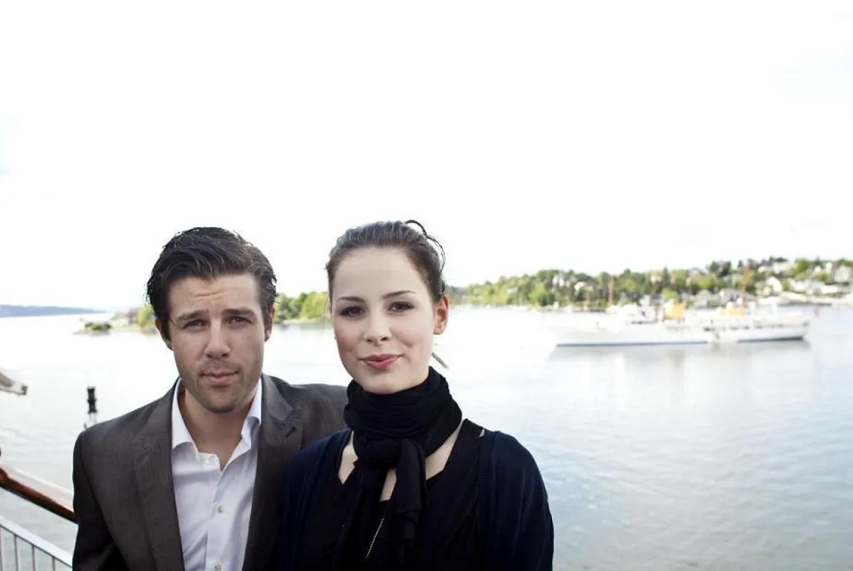 Lena Meyer-Landrut und der norwegische Kandidat Didrik Solli-Tangen an Bord der M/S Color Fantasy