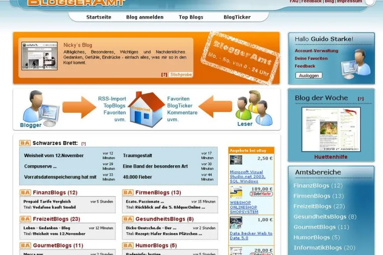 Bild: BloggerAmt.de - Mehr als ein Verzeichnis für deutschsprachige Blogs