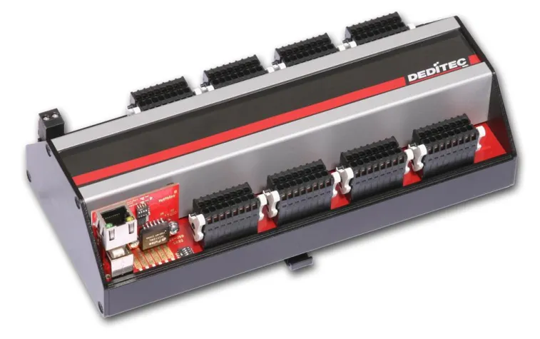 Bild: Ethernet Modul mit 32 Optokoppler-Eingängen und 32 Relais-Ausgängen