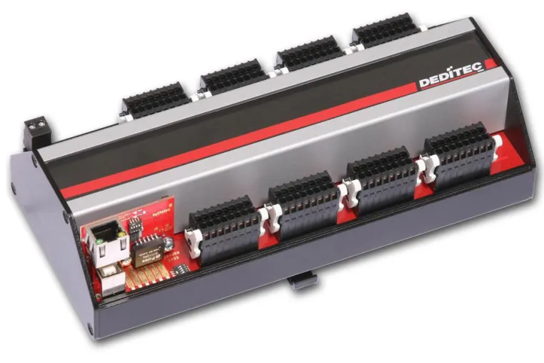 Bild: Ethernet Modul mit 32 Optokoppler-Eingängen und 32 Relais-Ausgängen