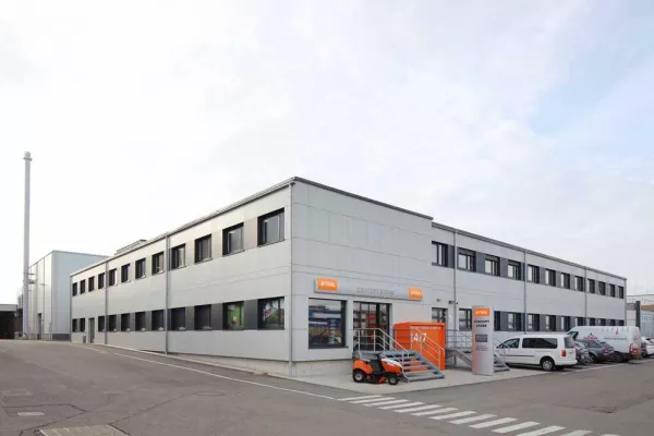 Bild: Heinkel Modulbau errichtet für STIHL in Waiblingen ein neues Bürogebäude mit Concept Store in Modulbauweise