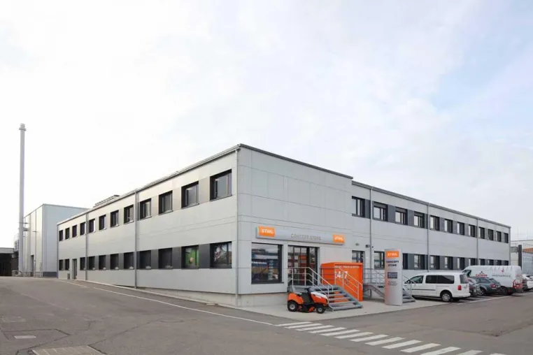 Bild: Heinkel Modulbau errichtet für STIHL in Waiblingen ein neues Bürogebäude mit Concept Store in Modulbauweise