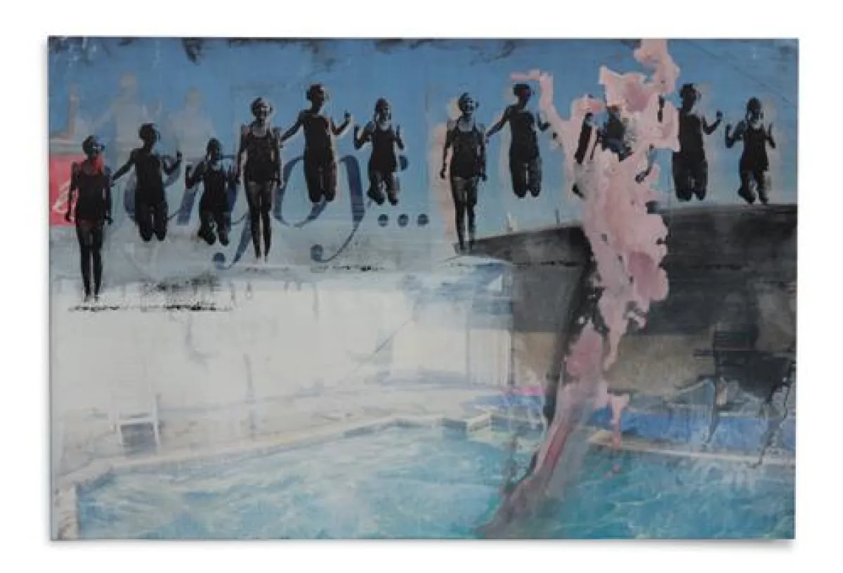 Ulrike Prusseit | Pool | Acryl, Siebdruck auf Plakat | 40 x 60 cm | 2010