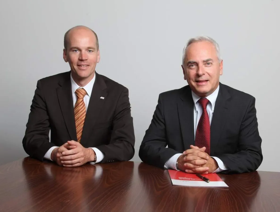 Die Geschäftsführer der ACP Gruppe (v. l. n. r.): Rainer Kalkbrener, CFO von ACP, und Urs T. Fischer, CEO von ACP