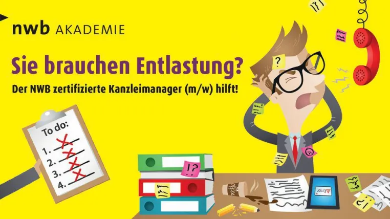 NWB Akademie: Partner und Inhaber entlasten, Kanzleiorganisation verbessern, Freiräume gewinnen Bild: NWB Akademie: Partner und Inhaber entlasten, Kanzleiorganisation verbessern, Freiräume gewinnen