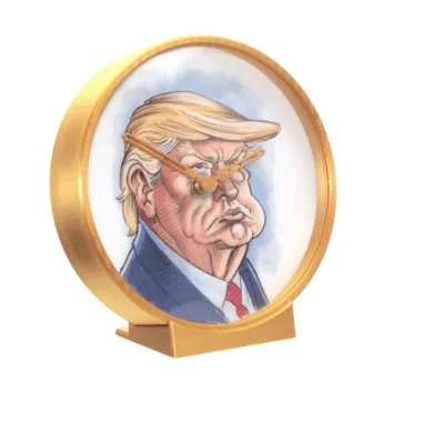 Bild: „Make time great again“ - Ernst Westphal zeichnet acht EU-Politiker*innen mit der „Dumbclock“ aus