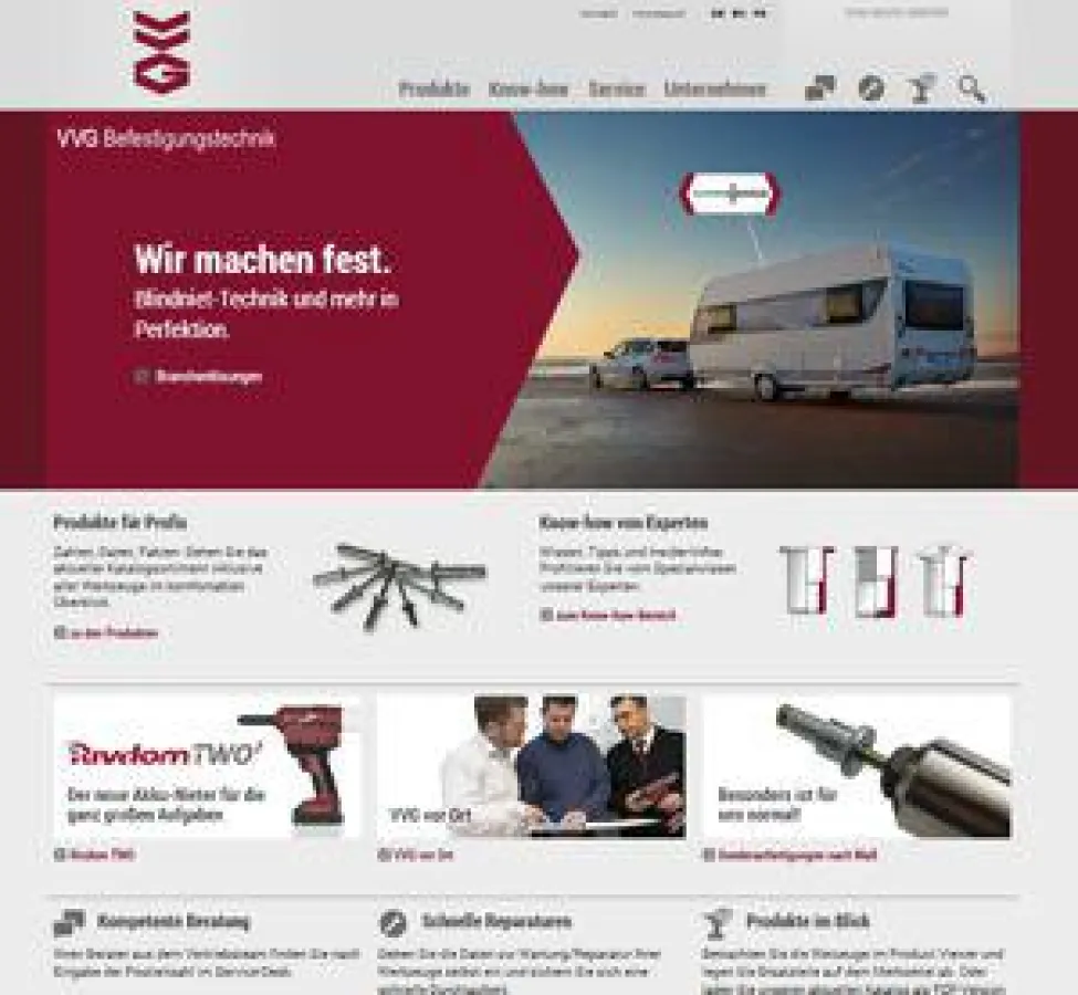 Die Startseite von www.vvg.info