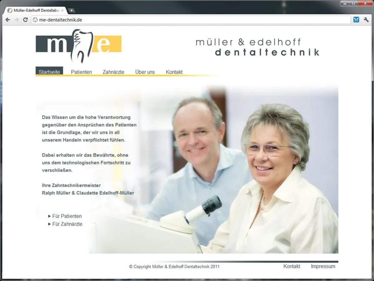 Müller&Edelhoff Dentaltechnik mit neuer Homepage im Internet
