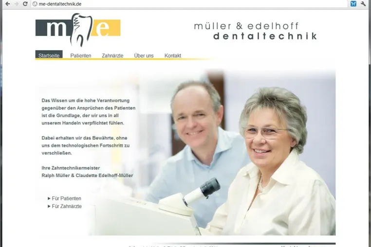 Bild: Webdesign Frankfurt: neuer Internetauftritt Müller&Edelhoff Dentaltechnik