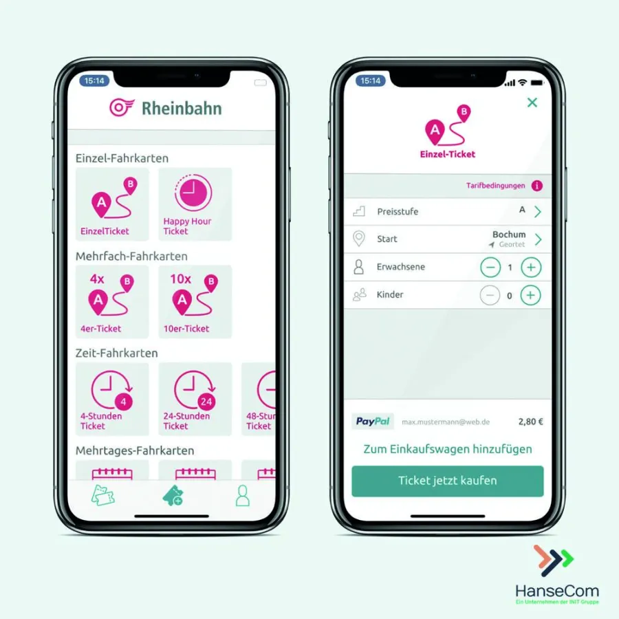 HanseCom präsentiert auf der IT-TRANS die neue, überregionale EasyTicket App. (Quelle: HanseCom)