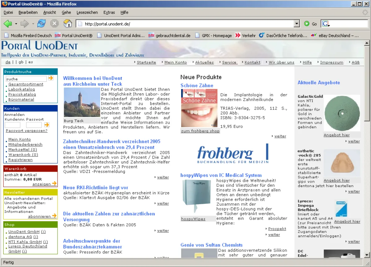 Screenshot Portal UnoDent