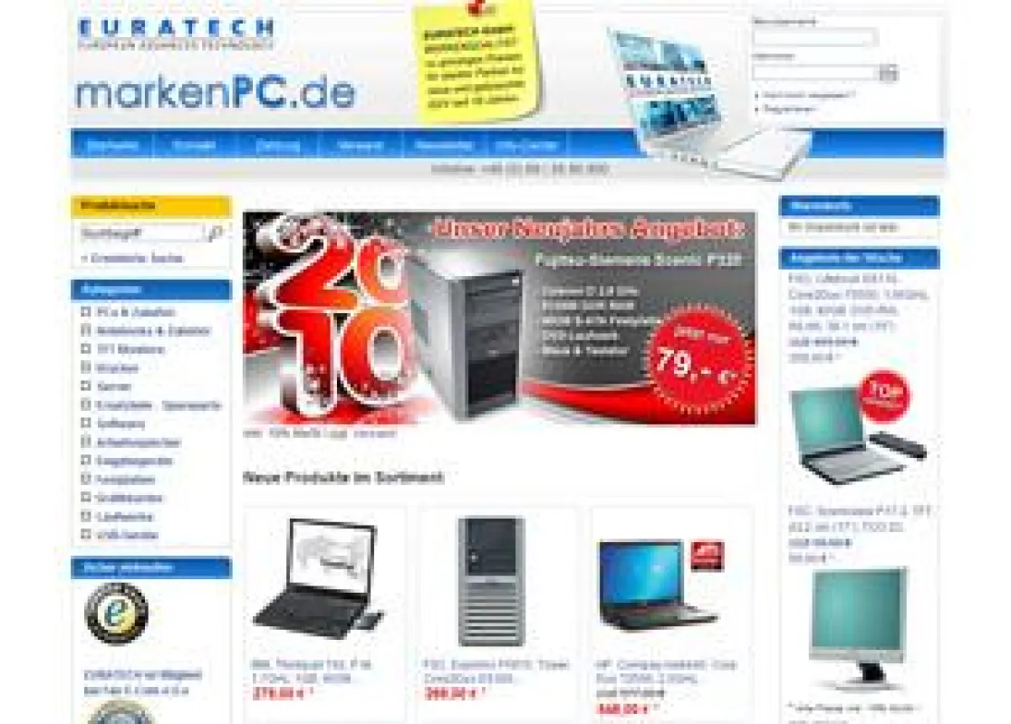 Online-Shop der EURATECH GmbH - markenpc.de