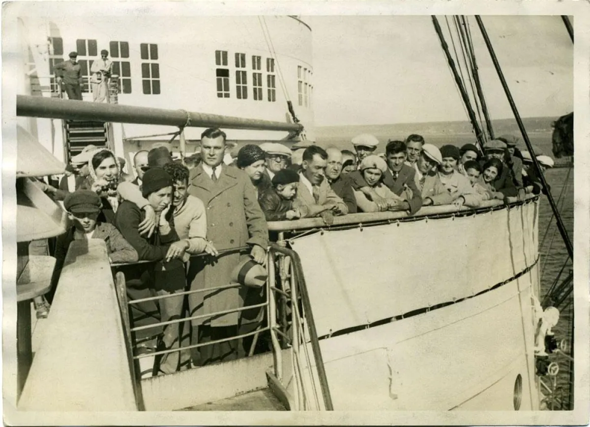Auswanderer an Bord eines Hochseedampfers auf dem Weg nach Nordamerika,1932, Foto: Privatbesitz