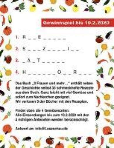 Gewinnspiel - 4 Gemüsesorten finden! Bild: Gewinnspiel - 4 Gemüsesorten finden!