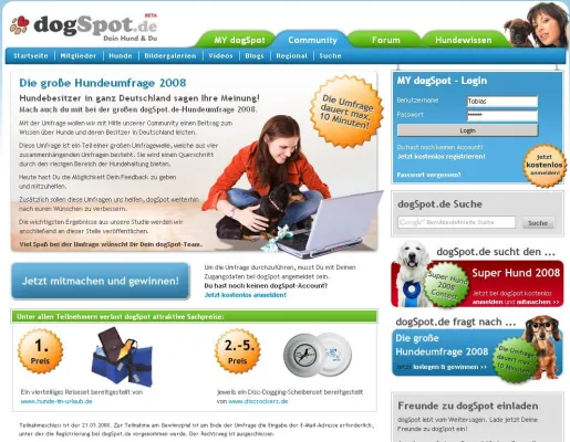 dogSpot.de startet große Hundeumfrage 2008 Bild: dogSpot.de startet große Hundeumfrage 2008