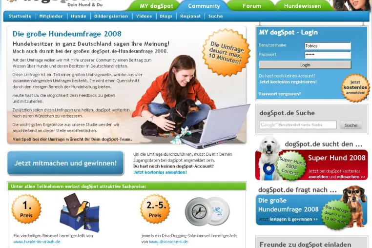 dogSpot.de startet große Hundeumfrage 2008 Bild: dogSpot.de startet große Hundeumfrage 2008