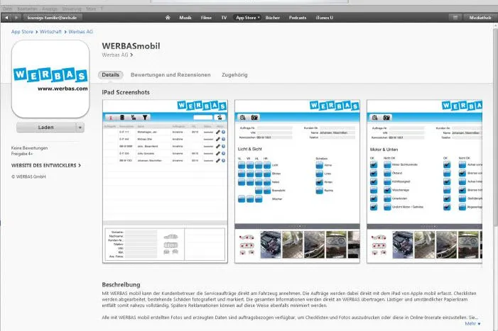 WERBASmobil ab sofort im App Store verfügbar Bild: WERBASmobil ab sofort im App Store verfügbar