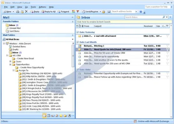 Riva mit zentraler e-mail Archivierung im CRM-System Bild: Riva mit zentraler e-mail Archivierung im CRM-System