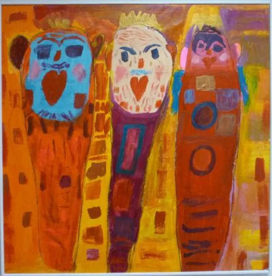 Die Künstlerin Anita Bruder zeigt einige ihrer Werke in Acryl auf Leinwand.