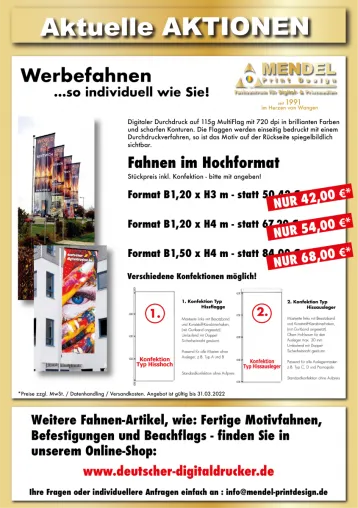 Bild: Aktuelle Aktionen: Werbefahnen