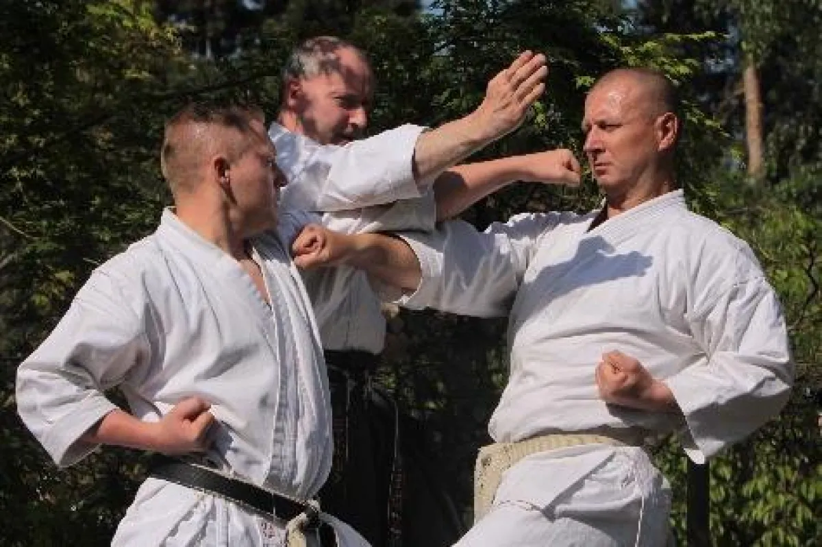 Fudokan - Karateka bei einer Demonstration im Zen-Garten Ferch am 1.Mai 2009. Foto: (c) muencheberg-media