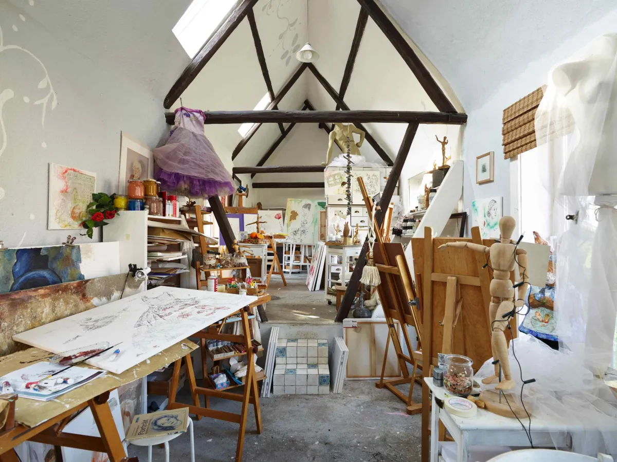 Das große Atelier der Künstlerin Annette Habicht