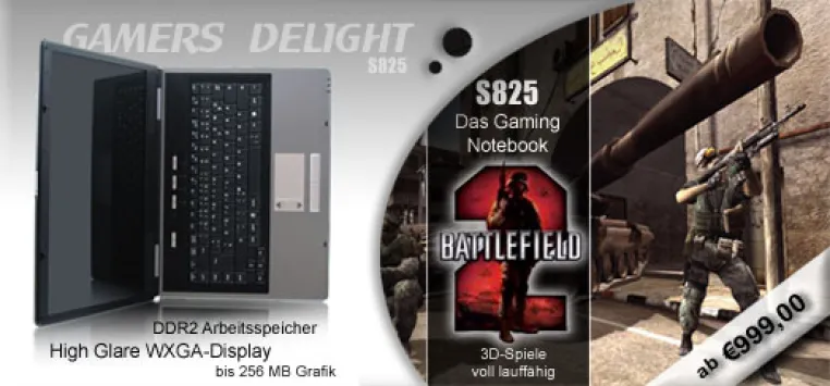 Bild: Cyber-System S825 - 2 Grafiklösungen in einem Notebook