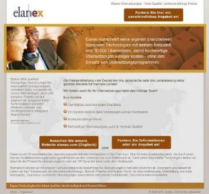 Elanex.de – US-amerikanisches Übersetzungs-Unternehmen launcht deutschsprachige Website Bild: Elanex.de – US-amerikanisches Übersetzungs-Unternehmen launcht deutschsprachige Website