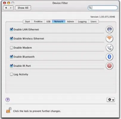 Bild: Wer darf was - Device Filter regelt die Konnektivität unter Mac OS X 10.5 Leopard