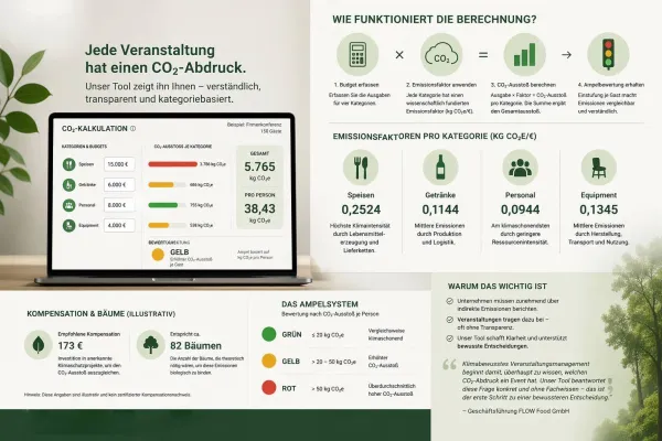 Bild: Klimatransparenz bei Catering-Events: FLOW The Kitchen führt CO₂-Ampelsystem ein