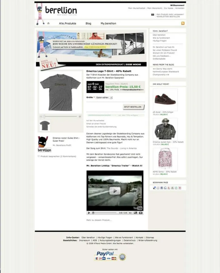 berellion.de - Live Shopping für Boardsport & Streetwear Begeisterte