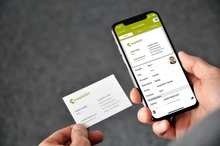 snapADDY CardScanner: Weltbester Visitenkartenscanner jetzt als kostenlose App Bild: snapADDY CardScanner: Weltbester Visitenkartenscanner jetzt als kostenlose App