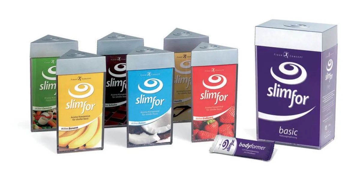 slimfor ist ein innovatives Nährstoff-Produktsortiment zur gezielten Nahrungsergänzung bei kalorienreduzierter Kost. Ein slimfor basic Shake enthält nur 62,9 kcal und kann individuell mit 6 wohlschmec
