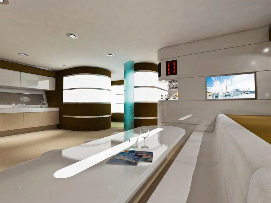 Speisesalon der Yacht nach dem Umbau