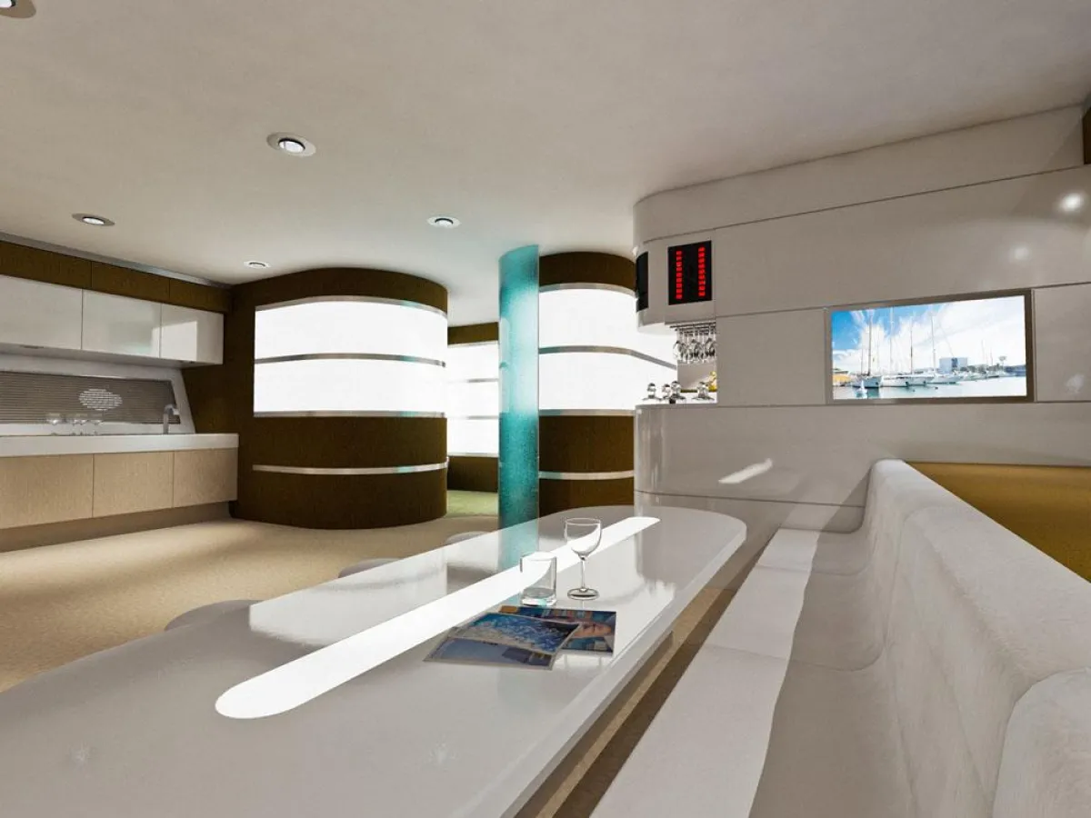 Speisesalon der Yacht nach dem Umbau