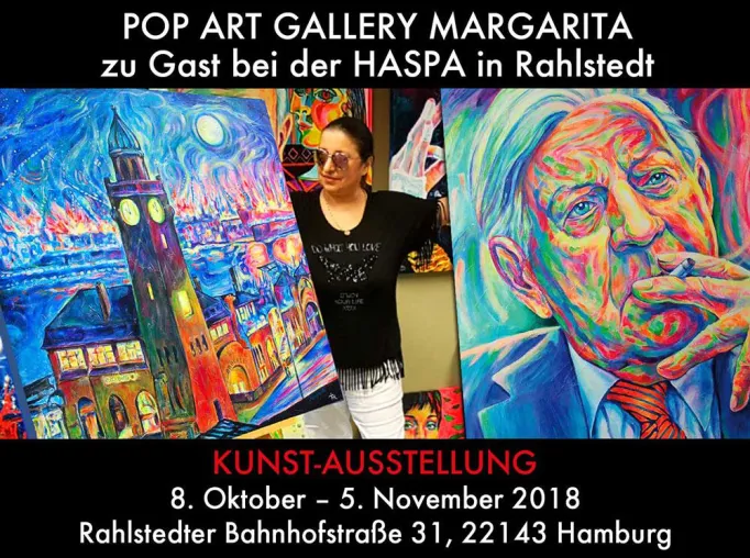 Pop Art Gallery Margarita bei der HASPA Hamburg in Rahlstedt Bild: Pop Art Gallery Margarita bei der HASPA Hamburg in Rahlstedt