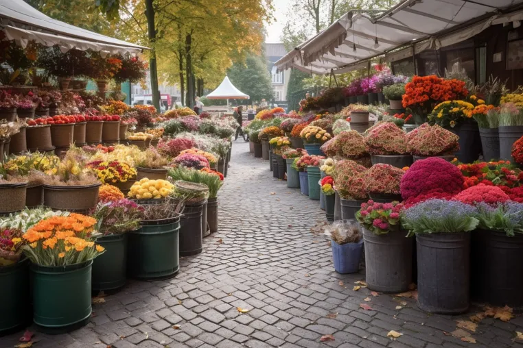 Bild: Besuch auf dem Kölner Wochenmarkt in Köln-Longerich: Ein Blumenstand mit besonderem Charme