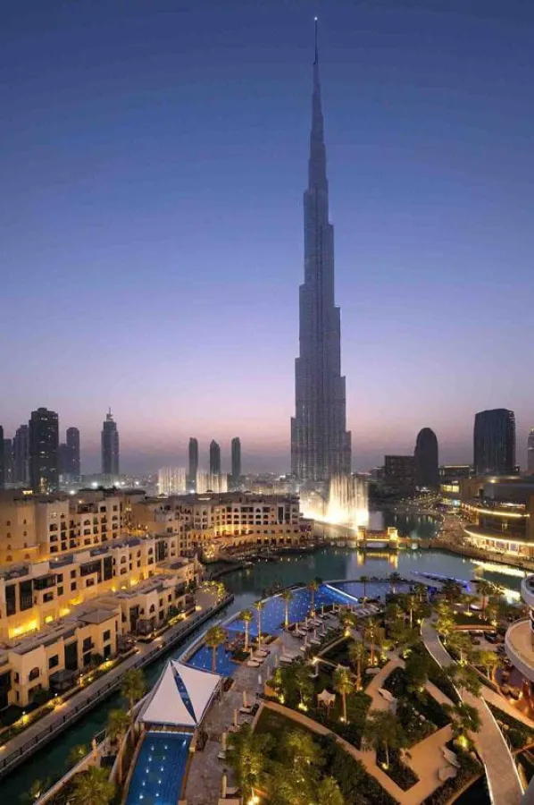 Blick vom Hotel The Address Downtown Dubai auf den Burj Khalifa, das höchste Gebäude der Welt - Quelle: The Address Hotels + Resorts