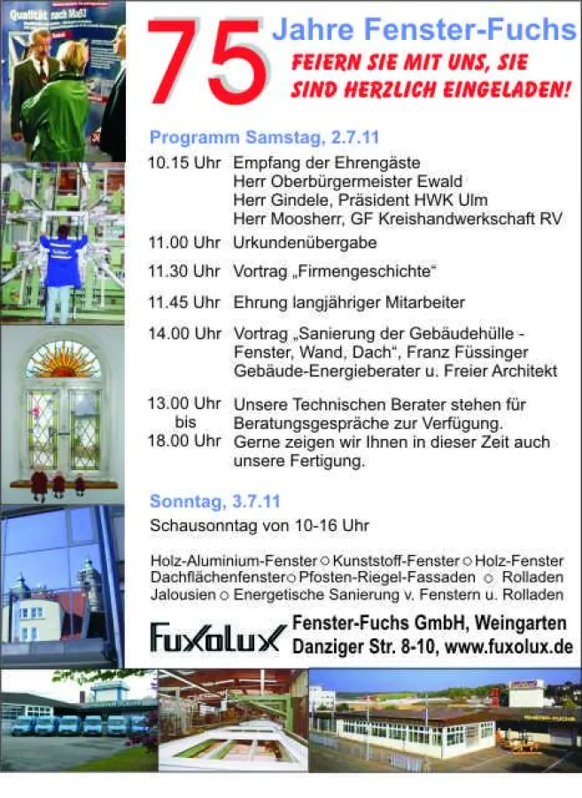 75 Jahre Fenster-Fuchs