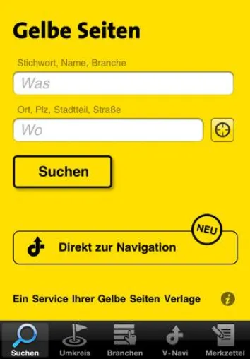 Die App von Gelbe Seiten jetzt mit kostenloser Navigation Bild: Die App von Gelbe Seiten jetzt mit kostenloser Navigation