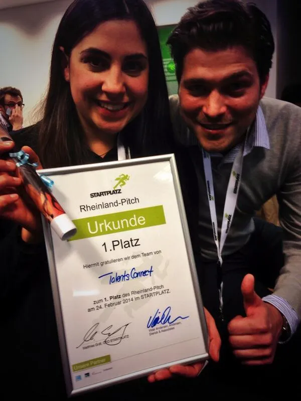 Talents Connect Mit-Gründer Max Klameth und Kollegin Aylin Bruns.