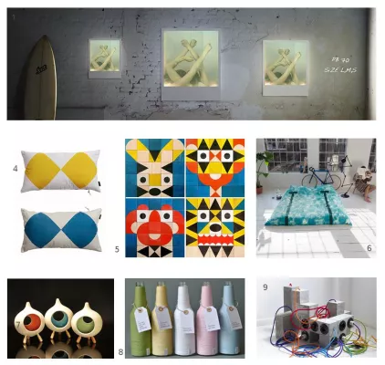 Bild: bSquary wählt die April "3mal3minus2" - Mit dabei Bilder, Kissen, Betonsteckdosen und andere Regalinhalte