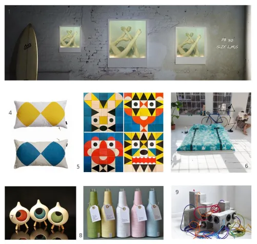 Bild: bSquary wählt die April "3mal3minus2" - Mit dabei Bilder, Kissen, Betonsteckdosen und andere Regalinhalte