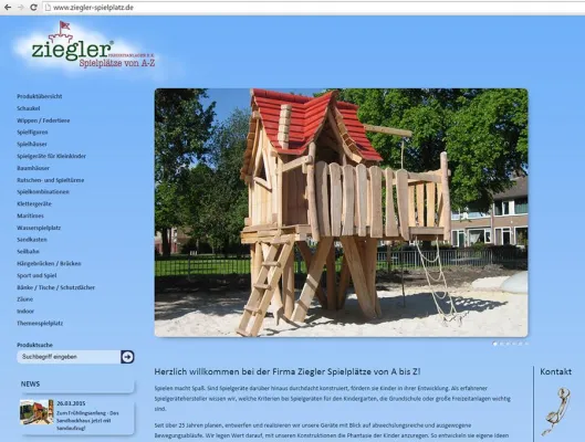 Bild: Firma Ziegler Spielplätze präsentiert ihre neue Homepage