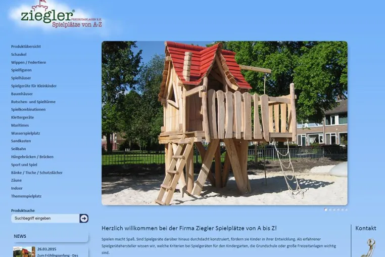 Firma Ziegler Spielplätze präsentiert ihre neue Homepage Bild: Firma Ziegler Spielplätze präsentiert ihre neue Homepage